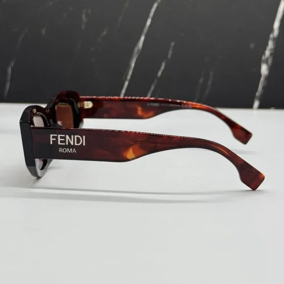 NEW FENDI FE40125F 54S SHINY RED HAVANA WOMEN SUNGLASSES FENDI NEW FENDI FE40125F 54S SHINY RED HAVANA WOMEN SUNGLASSES  main image 2
